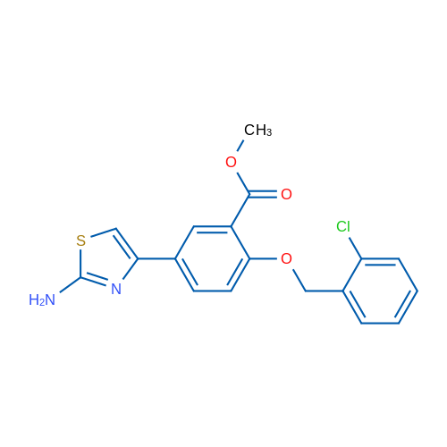 Methyl 5-(2-aminothiazol-4-yl)-2-((2-chlorobenzyl)oxy)benzoate 5g