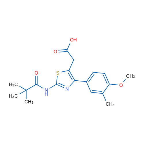 2-(4-(4-Methoxy-3-methylphenyl)-2-pivalamidothiazol-5-yl)acetic acid 1g