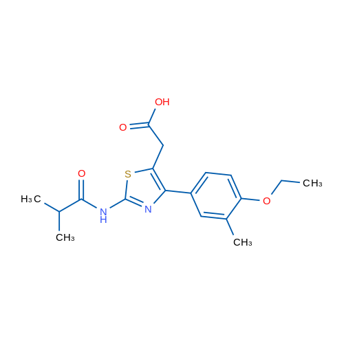 2-(4-(4-Ethoxy-3-methylphenyl)-2-isobutyramidothiazol-5-yl)acetic acid 1g