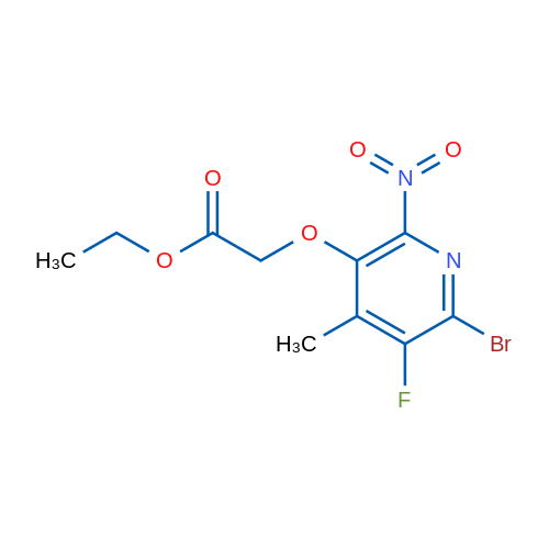 Ethyl 2-((6-bromo-5-fluoro-4-methyl-2-nitropyridin-3-yl)oxy)acetate 1g