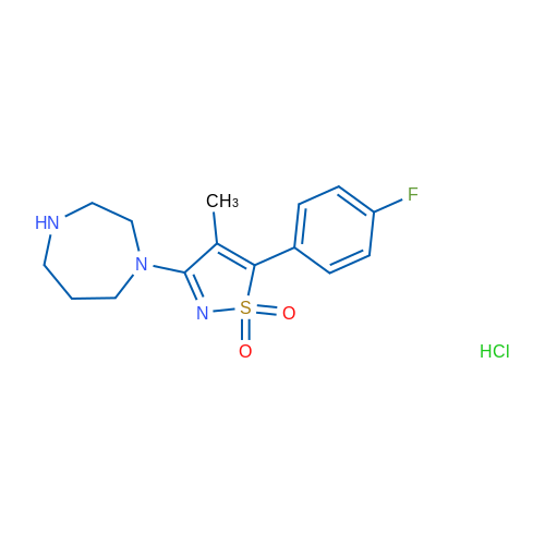 1-[5-(4-FLuorophenyl)-4-methyl-1,1-dioxidoisothiazol-3-yl]-1,4-diazepane hydrochloride 250mg