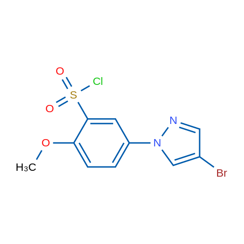 5-(4-Bromo-1H-pyrazol-1-yl)-2-methoxybenzene-1-sulfonyl chloride 1g