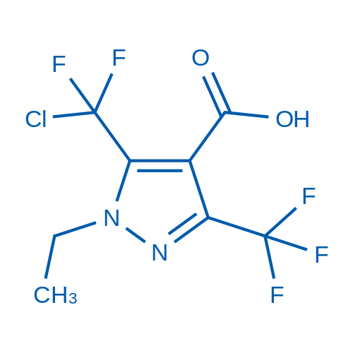 5-(Chlorodifluoromethyl)-1-ethyl-3-(trifluoromethyl)-1H-pyrazole-4-carboxylic acid 50mg