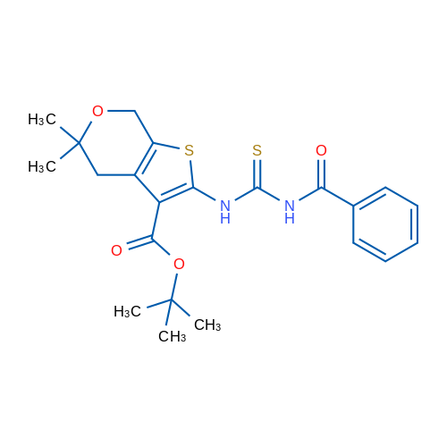 tert-Butyl 2-(3-benzoylthioureido)-5,5-dimethyl-5,7-dihydro-4H-thieno[2,3-c]pyran-3-carboxylate 1g