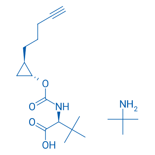 2-Methylpropan-2-amine (S)-3,3-dimethyl-2-((((1R,2R)-2-(pent-4-yn-1-yl)cyclopropoxy)carbonyl)amino)butanoate 1g