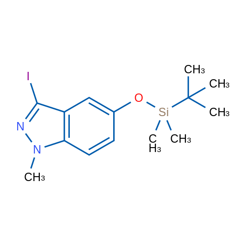 5-((tert-Butyldimethylsilyl)oxy)-3-iodo-1-methyl-1H-indazole 1g