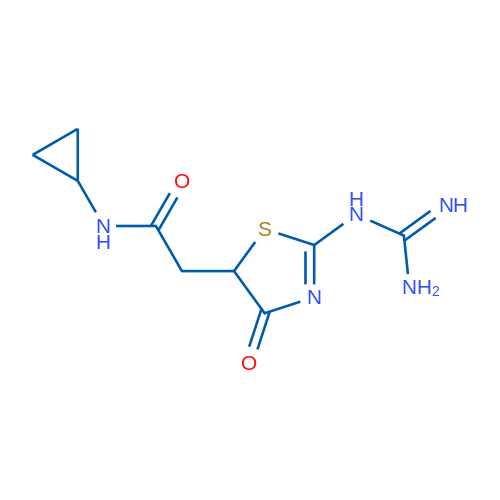 2-(2-([AMino(imino)methyl]amino)-4-oxo-4,5-dihydro-1,3-thiazol-5-yl)-n-cyclopropylacetamide 1g