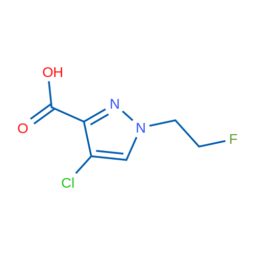 4-Chloro-1-(2-fluoroethyl)-1H-pyrazole-3-carboxylic acid 250mg