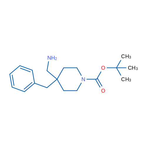 tert-Butyl 4-(aminomethyl)-4-benzylpiperidine-1-carboxylate 250mg