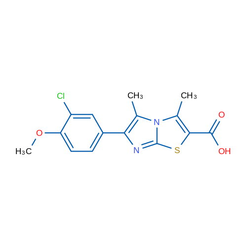 6-(3-Chloro-4-methoxyphenyl)-3,5-dimethylimidazo[2,1-b]thiazole-2-carboxylic acid 5g