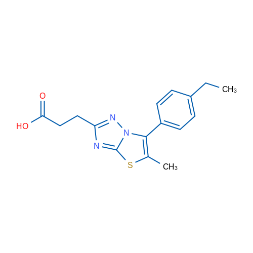 3-(6-(4-Ethylphenyl)-5-methylthiazolo[3,2-b][1,2,4]triazol-2-yl)propanoic acid 1g