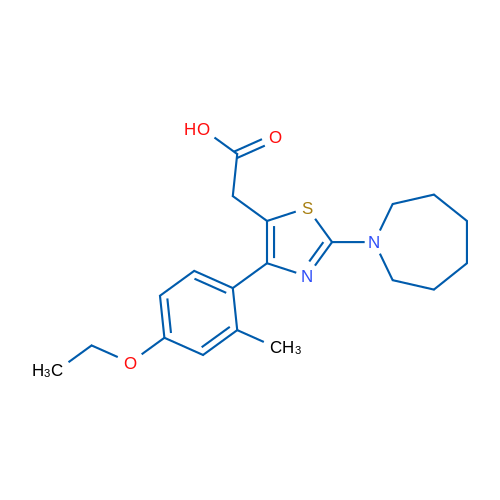 2-(2-(Azepan-1-yl)-4-(4-ethoxy-2-methylphenyl)thiazol-5-yl)acetic acid 5g