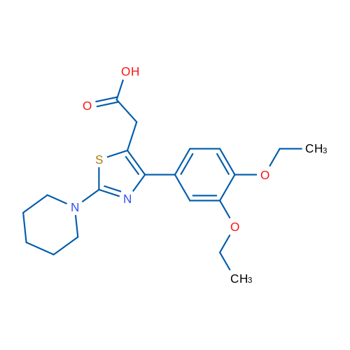 2-(4-(3,4-Diethoxyphenyl)-2-(piperidin-1-yl)thiazol-5-yl)acetic acid 1g