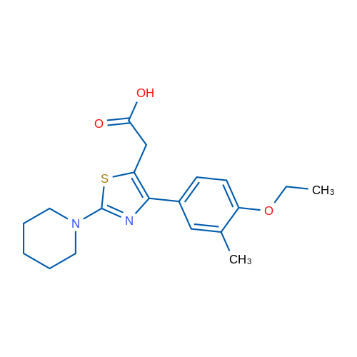 2-(4-(4-Ethoxy-3-methylphenyl)-2-(piperidin-1-yl)thiazol-5-yl)acetic acid 1g