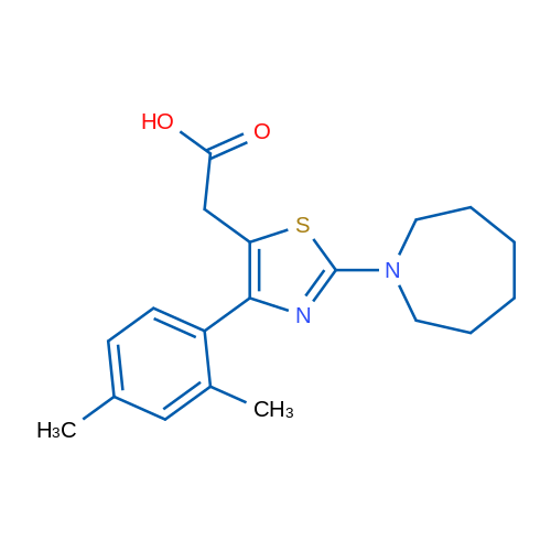2-(2-(Azepan-1-yl)-4-(2,4-dimethylphenyl)thiazol-5-yl)acetic acid 5g