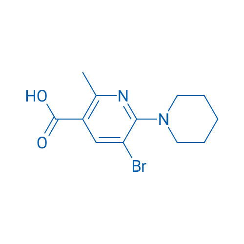 5-Bromo-2-methyl-6-(piperidin-1-yl)nicotinic acid 1g