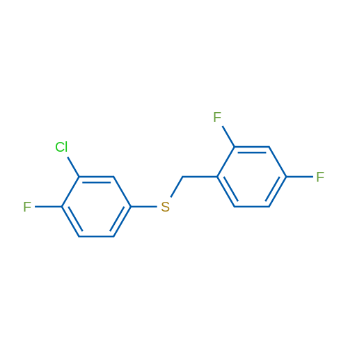 (3-Chloro-4-fluorophenyl)(2,4-difluorobenzyl)sulfane 1g