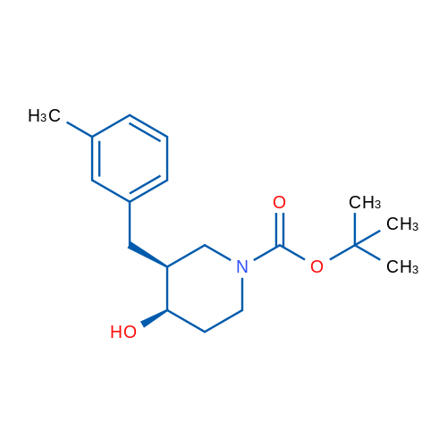 cis-tert-Butyl 4-hydroxy-3-(3-methylbenzyl)piperidine-1-carboxylate 1g