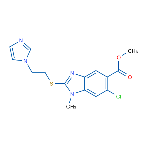 Methyl 2-((2-(1H-imidazol-1-yl)ethyl)thio)-6-chloro-1-methyl-1H-benzo[d]imidazole-5-carboxylate 1g