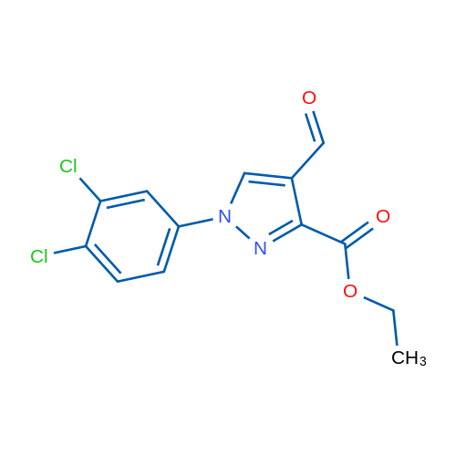 Ethyl 1-(3,4-dichlorophenyl)-4-formyl-1H-pyrazole-3-carboxylate 1g