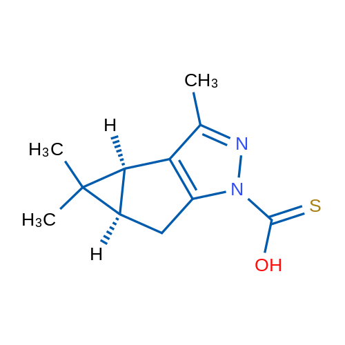(3bS,4aR)-3,4,4-Trimethyl-3b,4,4a,5-tetrahydro-1H-cyclopropa[3,4]cyclopenta[1,2-c]pyrazole-1-carbothioic O-acid 1g