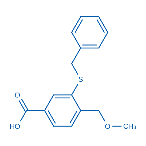 3-(Benzylsulfanyl)-4-(methoxymethyl)benzoic acid 100mg
