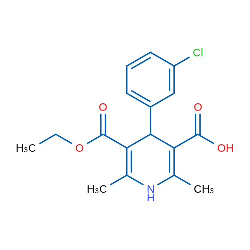 4-(3-Chlorophenyl)-5-(ethoxycarbonyl)-2,6-dimethyl-1,4-dihydropyridine-3-carboxylic acid 1g