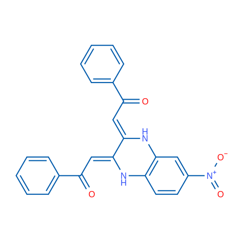 (2Z,2'Z)-2,2'-(6-NItro-1,4-dihydroquinoxaline-2,3-diylidene)bis(1-phenylethanone) 1g