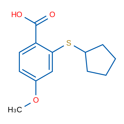 2-(Cyclopentylsulfanyl)-4-methoxybenzoic acid 1g