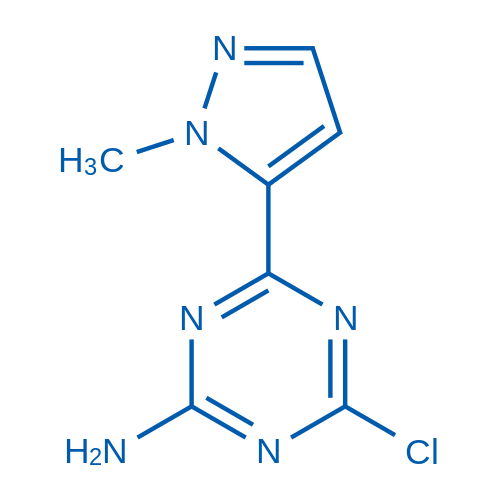 4-Chloro-6-(1-methyl-1h-pyrazol-5-yl)-1,3,5-triazin-2-amine 1g