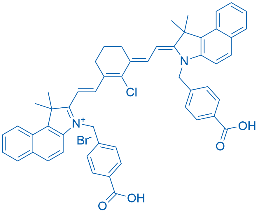 3-(4-Carboxybenzyl)-2-(2-(3-(2-(3-(4-carboxybenzyl)-1,1-dimethyl-1,3-dihydro-2H-benzo[e]indol-2-ylidene)ethylidene)-2-chlorocyclohex-1-en-1-yl)vinyl)-1,1-dimethyl-1H-benzo[e]indol-3-ium bromide 100mg