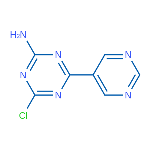 4-Chloro-6-(pyrimidin-5-yl)-1,3,5-triazin-2-amine 1g