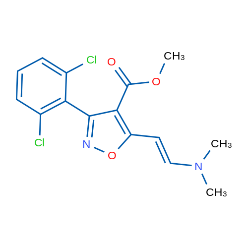 Methyl 3-(2,6-dichlorophenyl)-5-[(E)-2-(dimethylamino)ethenyl]-1,2-oxazole-4-carboxylate 1g