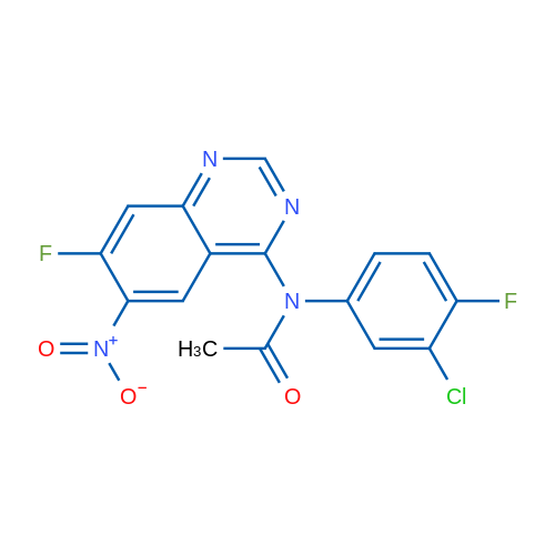 N-(3-Chloro-4-fluorophenyl)-N-(7-fluoro-6-nitroquinazolin-4-yl)acetamide 1g