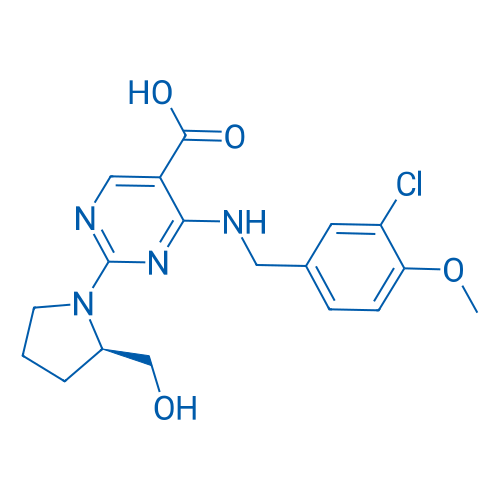 (R)-4-((3-Chloro-4-methoxybenzyl)amino)-2-(2-(hydroxymethyl)pyrrolidin-1-yl)pyrimidine-5-carboxylic acid 50mg