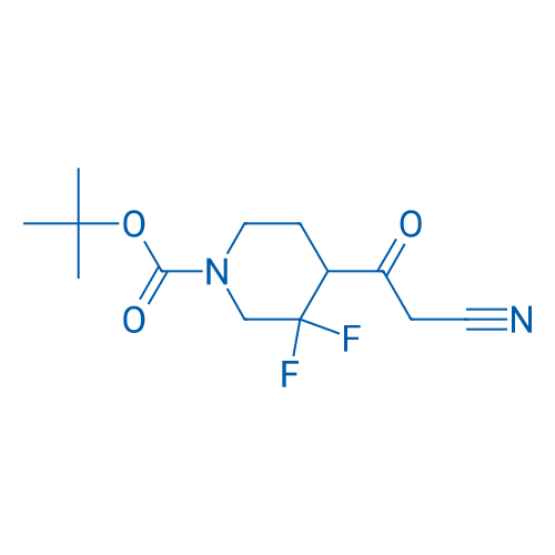 tert-Butyl 4-(2-cyanoacetyl)-3,3-difluoropiperidine-1-carboxylate 100mg