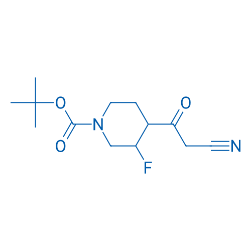 tert-Butyl 4-(2-cyanoacetyl)-3-fluoropiperidine-1-carboxylate 250mg