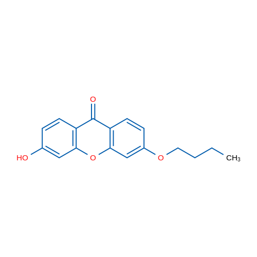 3-butoxy-6-hydroxy-9H-xanthen-9-one 250mg