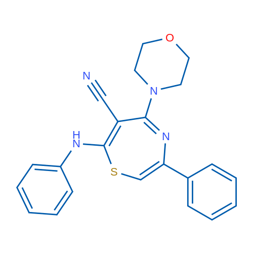 5-(Morpholin-4-yl)-3-phenyl-7-(phenylamino)-1,4-thiazepine-6-carbonitrile 1g