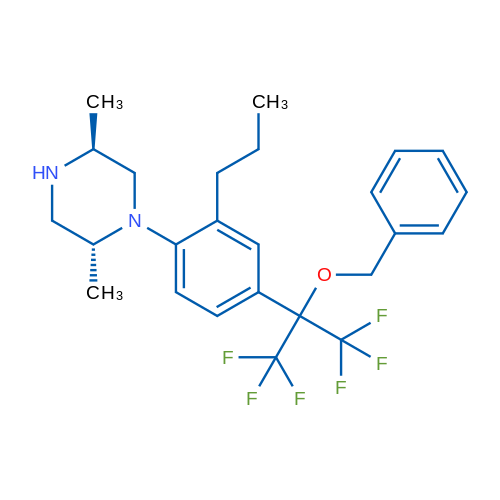 (2R,5S)-1-(4-(2-(Benzyloxy)-1,1,1,3,3,3-hexafluoropropan-2-yl)-2-propylphenyl)-2,5-dimethylpiperazine 1g