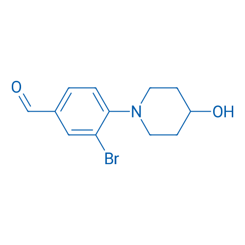3-bromo-4-(4-hydroxypiperidin-1-yl)benzaldehyde 250mg