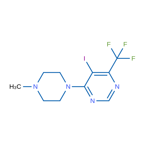5-Iodo-4-(4-methylpiperazin-1-yl)-6-(trifluoromethyl)pyrimidine 1g