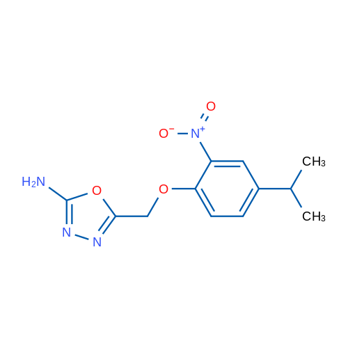 5-((4-Isopropyl-2-nitrophenoxy)methyl)-1,3,4-oxadiazol-2-amine 1g