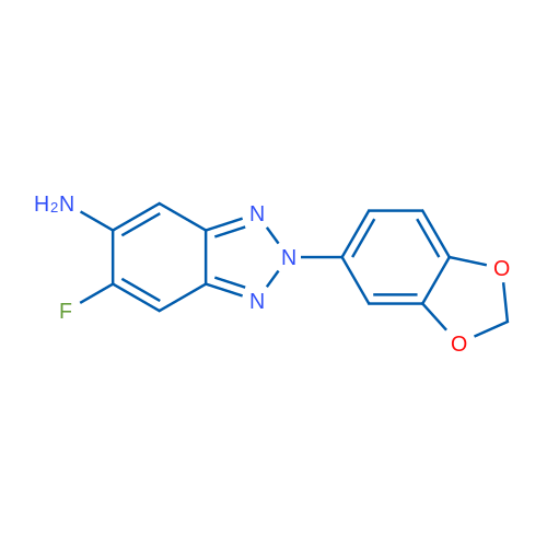 2-(Benzo[d][1,3]dioxol-5-yl)-6-fluoro-2H-benzo[d][1,2,3]triazol-5-amine 1g