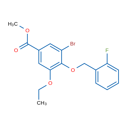 Methyl 3-bromo-5-ethoxy-4-((2-fluorobenzyl)oxy)benzoate 1g