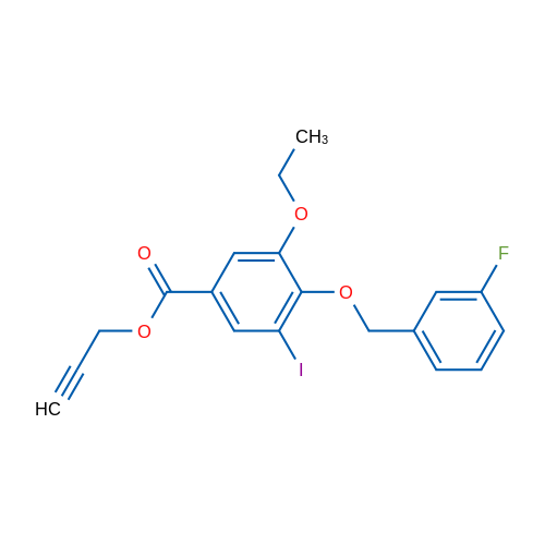 Prop-2-yn-1-yl 3-ethoxy-4-((3-fluorobenzyl)oxy)-5-iodobenzoate 1g