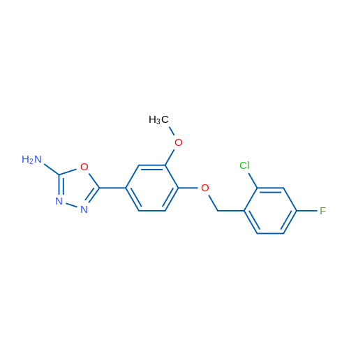 5-(4-((2-Chloro-4-fluorobenzyl)oxy)-3-methoxyphenyl)-1,3,4-oxadiazol-2-amine 1g