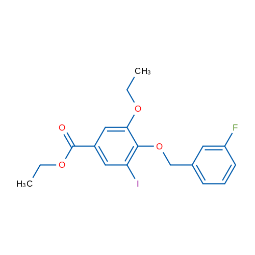 Ethyl 3-ethoxy-4-((3-fluorobenzyl)oxy)-5-iodobenzoate 1g