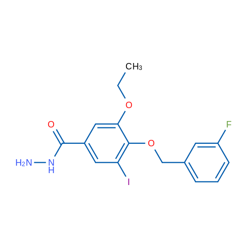 3-Ethoxy-4-((3-fluorobenzyl)oxy)-5-iodobenzohydrazide 1g