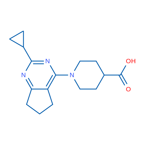 1-(2-Cyclopropyl-6,7-dihydro-5H-cyclopenta[d]pyrimidin-4-yl)piperidine-4-carboxylic acid 1g